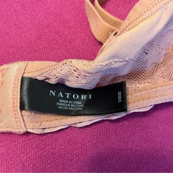 Natori Dusty Rose Lace Underwire Bra Size 34DD - Picture 3 of 4